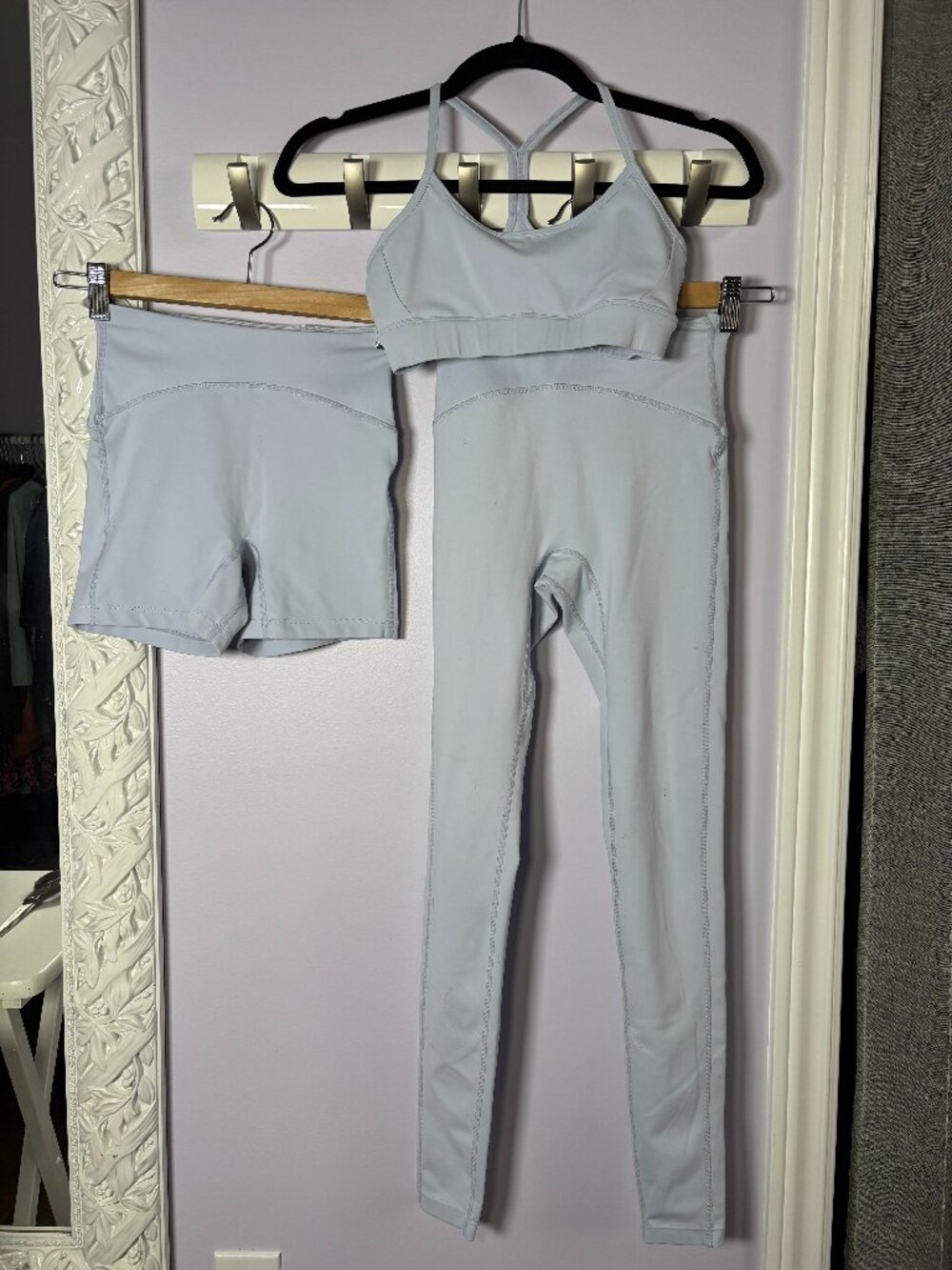 Vanquish Fitness Workout Set Light Blue Size XS